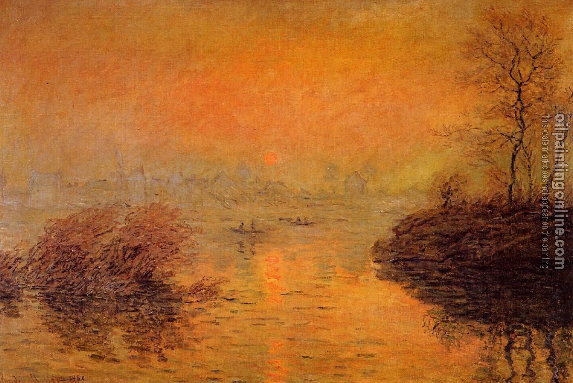 Monet, Claude Oscar - Sunset on the Seine at Lavacourt, Winter Effect